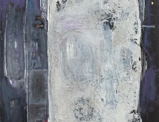 Composition en blanc, rouge et violet